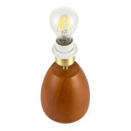 Happy Homewares Chunky Wooden Table Lamp Base With Mahogany Finish With Inline Switch - thumbnail 2