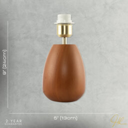 Happy Homewares Chunky Wooden Table Lamp Base With Mahogany Finish With Inline Switch - thumbnail 7