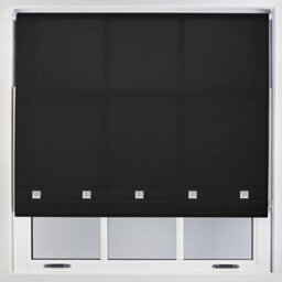 Furnished Daylight Roller Blind With Square Eyelets - Trimmable Black, 240Cm X 210Cm