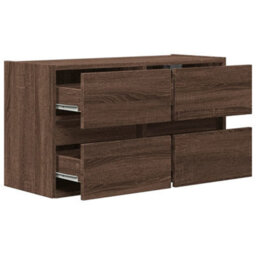 Berkfield Durable Tv Wall Cabinet With Led Lights Brown Oak 80X31X45 Cm - thumbnail 9