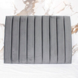 "Urban Textures - Lyra Headboard Plush Velvet Upholstered Lined Divan Bed Headboard 20"" - Steel" - thumbnail 3