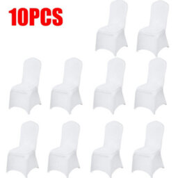 10Pcs Chair Covers Dining Spandex Slip Seat Cover Wedding Flat Anniversary - thumbnail 3
