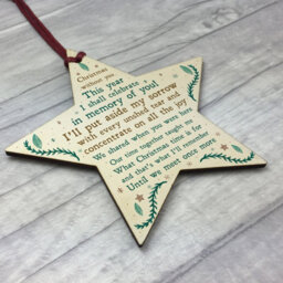 Red Ocean Memorial Sign For Mum Dad Nan Grandad Memory Plaque Christmas Tree Bauble Decoration - thumbnail 3