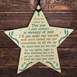 Red Ocean Memorial Sign For Mum Dad Nan Grandad Memory Plaque Christmas Tree Bauble Decoration - thumbnail 1