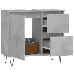 Berkfield Bathroom Cabinet Concrete Grey 65X33X60 Cm Engineered Wood - thumbnail 3