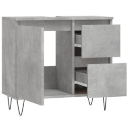 Berkfield Bathroom Cabinet Concrete Grey 65X33X60 Cm Engineered Wood - thumbnail 4
