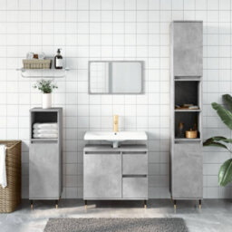 Berkfield Bathroom Cabinet Concrete Grey 65X33X60 Cm Engineered Wood - thumbnail 1