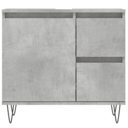 Berkfield Bathroom Cabinet Concrete Grey 65X33X60 Cm Engineered Wood - thumbnail 5