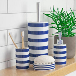 Harbour Housewares Ceramic Soap Dish - Navy Stripe - thumbnail 6