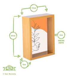 "Nicola Spring 5 X 7"" Deep Photo Frames - Light Wood - 3D Deep Box Picture Frame Portrait Display Case (20 X 15Cm) - Set Of 2" - thumbnail 4