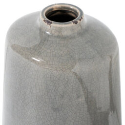 Wyld Haus Bloomwood Grey Glazed Round Bottle Ceramic Vase Crackle Effect, 280 X 180 mm - thumbnail 3
