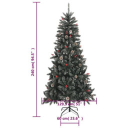 Berkfield Artificial Christmas Tree With Stand Green 240 Cm Pvc - thumbnail 8