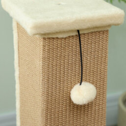 Pawhut Cat Scratching Post With Vertical Sisal Rope Ball Plush, 81Cm, Beige - thumbnail 9