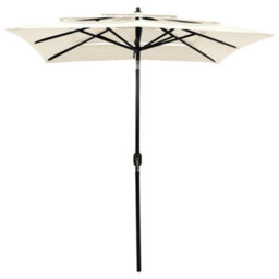 Walplus 3-Tier Garden Parasol With Aluminium Pole Sand 2X2 M - thumbnail 2