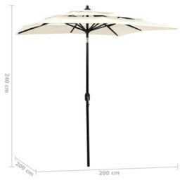 Walplus 3-Tier Garden Parasol With Aluminium Pole Sand 2X2 M - thumbnail 6