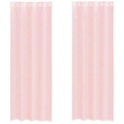 Walplus Voile Curtains With Grommets 2 Pcs Light Pink 140X300 Cm - thumbnail 2