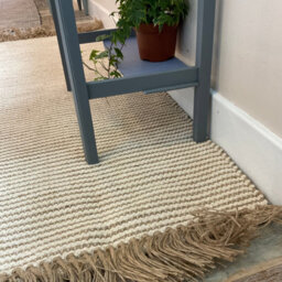 Second Nature Online Colva Thin Rug Cotton And Jute Yarn In Natural Striped Design / 120 Cm X 180 Cm - thumbnail 3