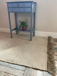 Second Nature Online Colva Thin Rug Cotton And Jute Yarn In Natural Striped Design / 120 Cm X 180 Cm - thumbnail 5