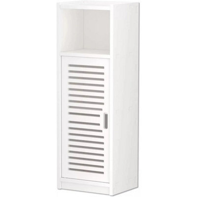 Big White Waterproof Bathroom Storage Cabinet Free Standing Cabinet Organizer Unit - image 1