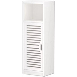 Big White Waterproof Bathroom Storage Cabinet Free Standing Cabinet Organizer Unit - thumbnail 1