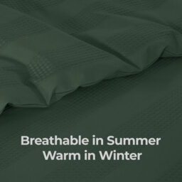 MHG Living Luxury Waffle Stripe Duvet Cover Set - Soft 200Tc Polycotton Blend, Breathable & Stylish Bedding (Single, Turquoise) - thumbnail 5