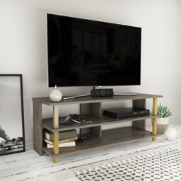 Decorotika Pueblo Tv Stand Tv Unit For Tv's Up To 55 Inches Gold Wenge - thumbnail 3