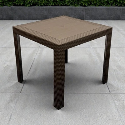 Brown Wicker Garden Table, Brown Wicker Patio Table, Brown Rattan Garden Table - image 1