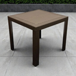 Brown Wicker Garden Table, Brown Wicker Patio Table, Brown Rattan Garden Table - thumbnail 1