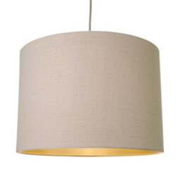 Happy Homewares Contemporary Taupe Textured Linen Fabric 16 Lamp Shade With Satin Inner Lining - thumbnail 2