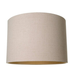 Happy Homewares Contemporary Taupe Textured Linen Fabric 16 Lamp Shade With Satin Inner Lining