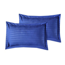 Casabella Satin Stripe Duvet Cover Sets Bedding With Satin Stripes, Navy Superking Duvet Cover Stripe & Pillowcases - thumbnail 6