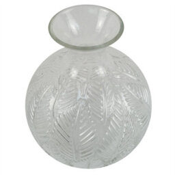 Leaf Glass Vase Clear Fern Print Glass Bottle Vase 26Cm Botanik - thumbnail 4