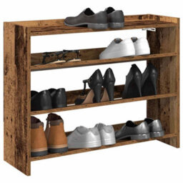 Berkfield Elegant Shoe Rack Old Wood 80X25X61.5 Cm Engineered Wood - thumbnail 2