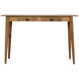 Wyld Haus Alberobello 2-Drawer Scandi Natural Mango Wood Writing Desk - thumbnail 3