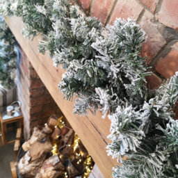 Samuel Alexander 30 X 270Cm 9Ft Kaemingk Luxury Green Christmas Imperial Garland Snowflocked - thumbnail 5