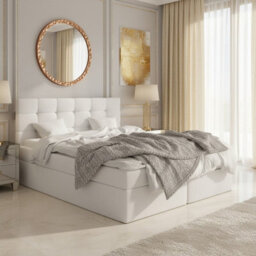 Luanda 160 And 200 Functional Bedroom Bed With Bonell Springs And Integrated Storage White - thumbnail 1