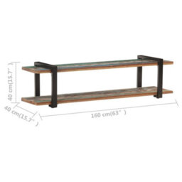 Berkfield Industrial Tv Cabinet 160X40X40 Cm Solid Reclaimed Wood - thumbnail 5