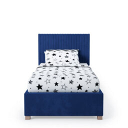 Aspire Grant Fabric Ottoman Bed, Plush Velvet Fabric, Navy, Single - thumbnail 4