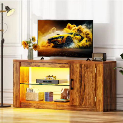 43 Inches Led Tv Stand Modern Adjustable Shelf Storage Cabinet For Living Room - image 1