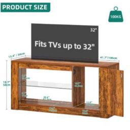 43 Inches Led Tv Stand Modern Adjustable Shelf Storage Cabinet For Living Room - thumbnail 2