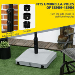Outsunny Water Or Sand Filled Outdoor Market Parasol Base Stand With Wheels - thumbnail 5