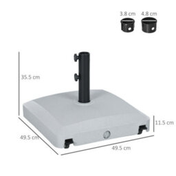 Outsunny Water Or Sand Filled Outdoor Market Parasol Base Stand With Wheels - thumbnail 3