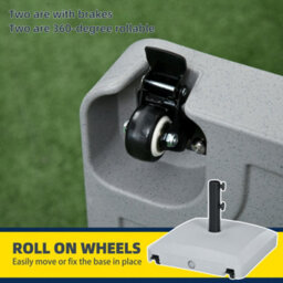 Outsunny Water Or Sand Filled Outdoor Market Parasol Base Stand With Wheels - thumbnail 6