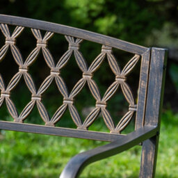 Garden Market Place Warwick Metal Garden Bench With Web Pattern Cast Iron Back - thumbnail 9
