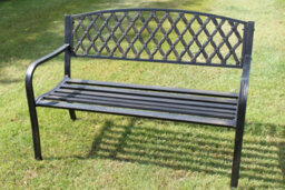 Garden Market Place Warwick Metal Garden Bench With Web Pattern Cast Iron Back - thumbnail 1