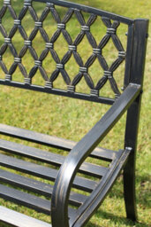 Garden Market Place Warwick Metal Garden Bench With Web Pattern Cast Iron Back - thumbnail 3