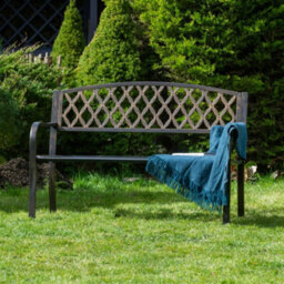 Garden Market Place Warwick Metal Garden Bench With Web Pattern Cast Iron Back - thumbnail 4
