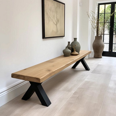TRL Handmade Furniture Premium Oak Seating Bench - Black Osmo - image 1