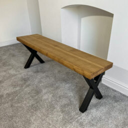 TRL Handmade Furniture Premium Oak Seating Bench - Black Osmo - thumbnail 2