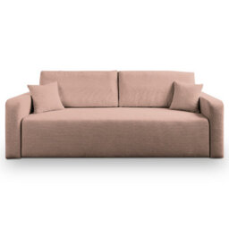 Furnishings For Less UK Mia 3 Seater Pink Cord Fabric Sofa Bed Full Back Versatile Pull Out Bed